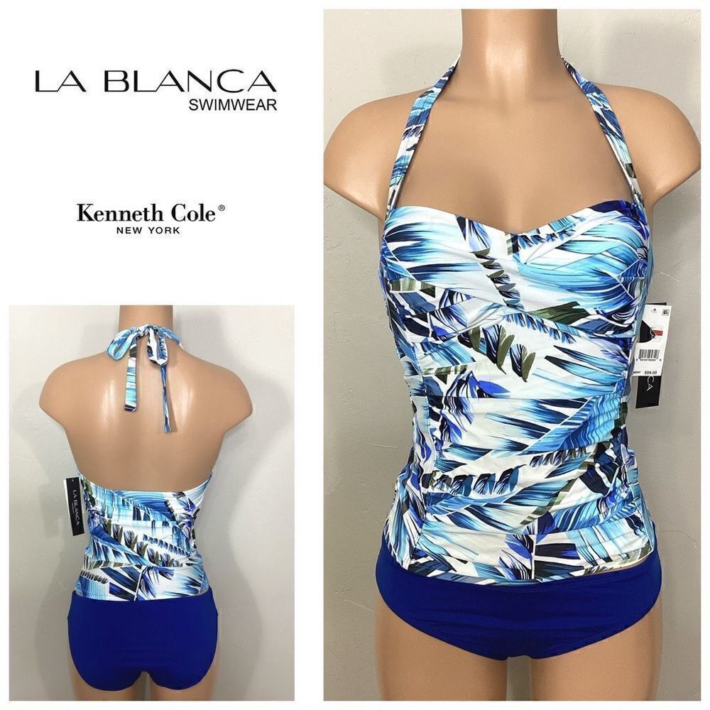 New. La Blanca blue tropical tankini set. S/6. Retails. $149
